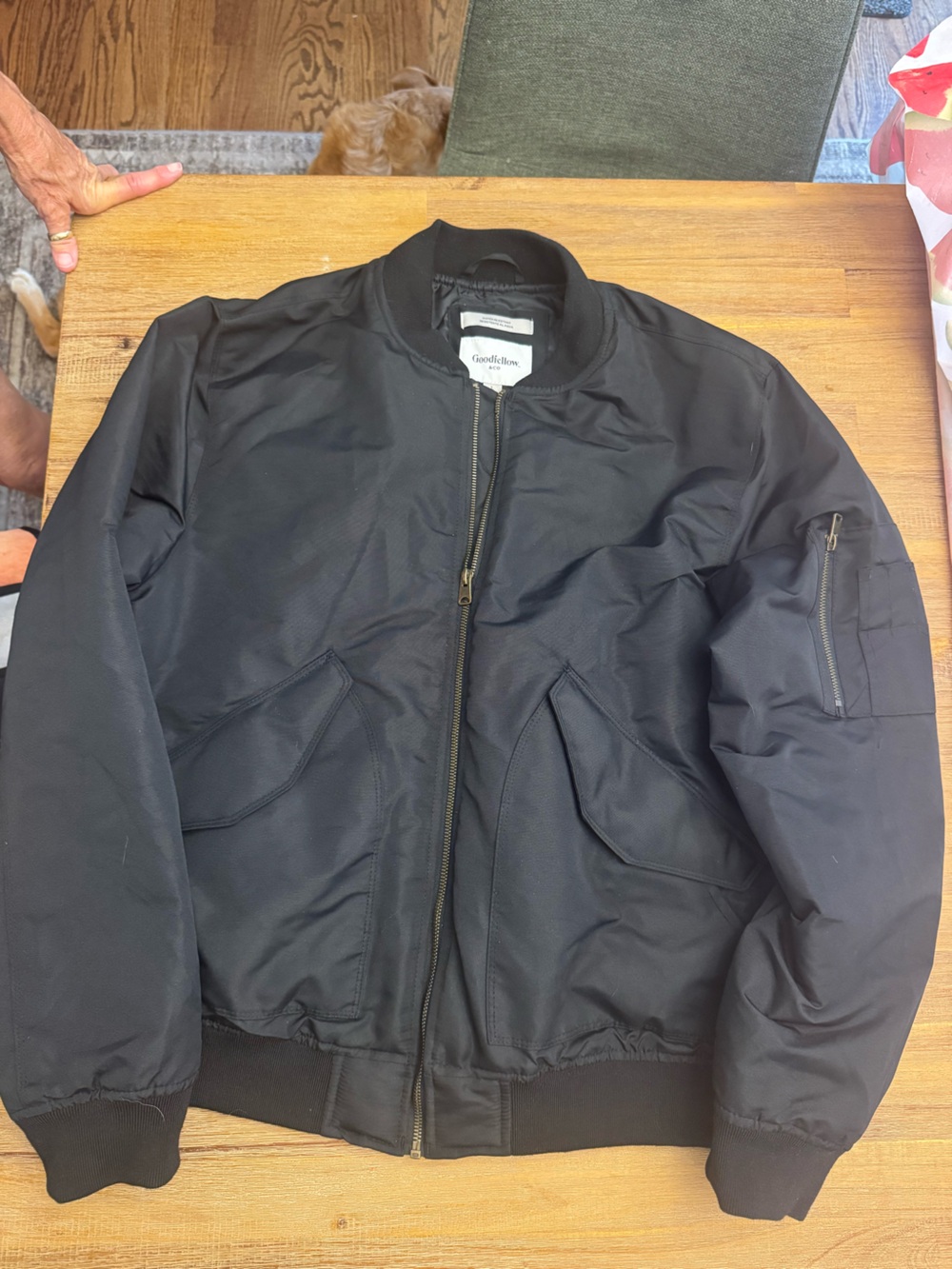 NWOT Goodfellow & Co Black Bomber Jacket with Zip Pockets